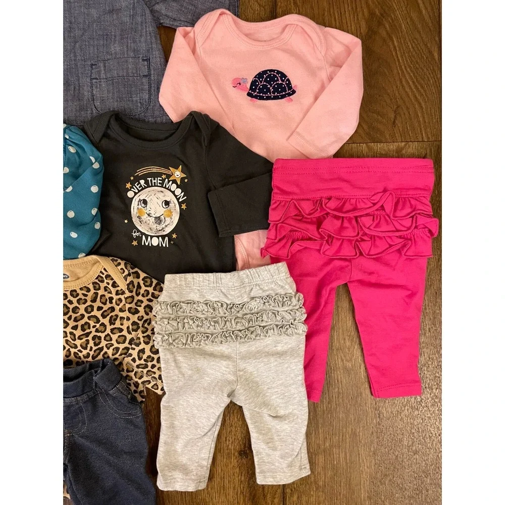 Baby Girl 0/3 Months Mix Match Pants Shirts Bodysuits Outfits Clothes Bundle Lot - Picture 12 of 13